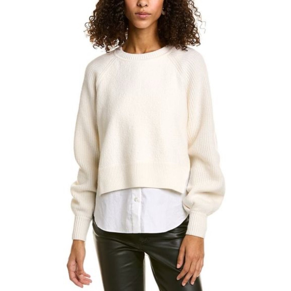 ALL SAINTS Cream Sweater with Layered Design